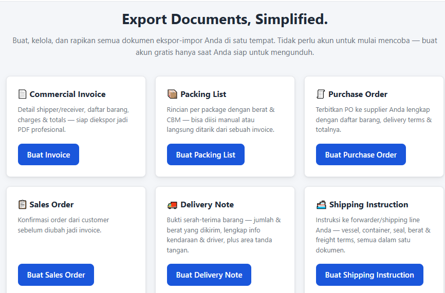 CargoDoc (Export & Import Document Generator)